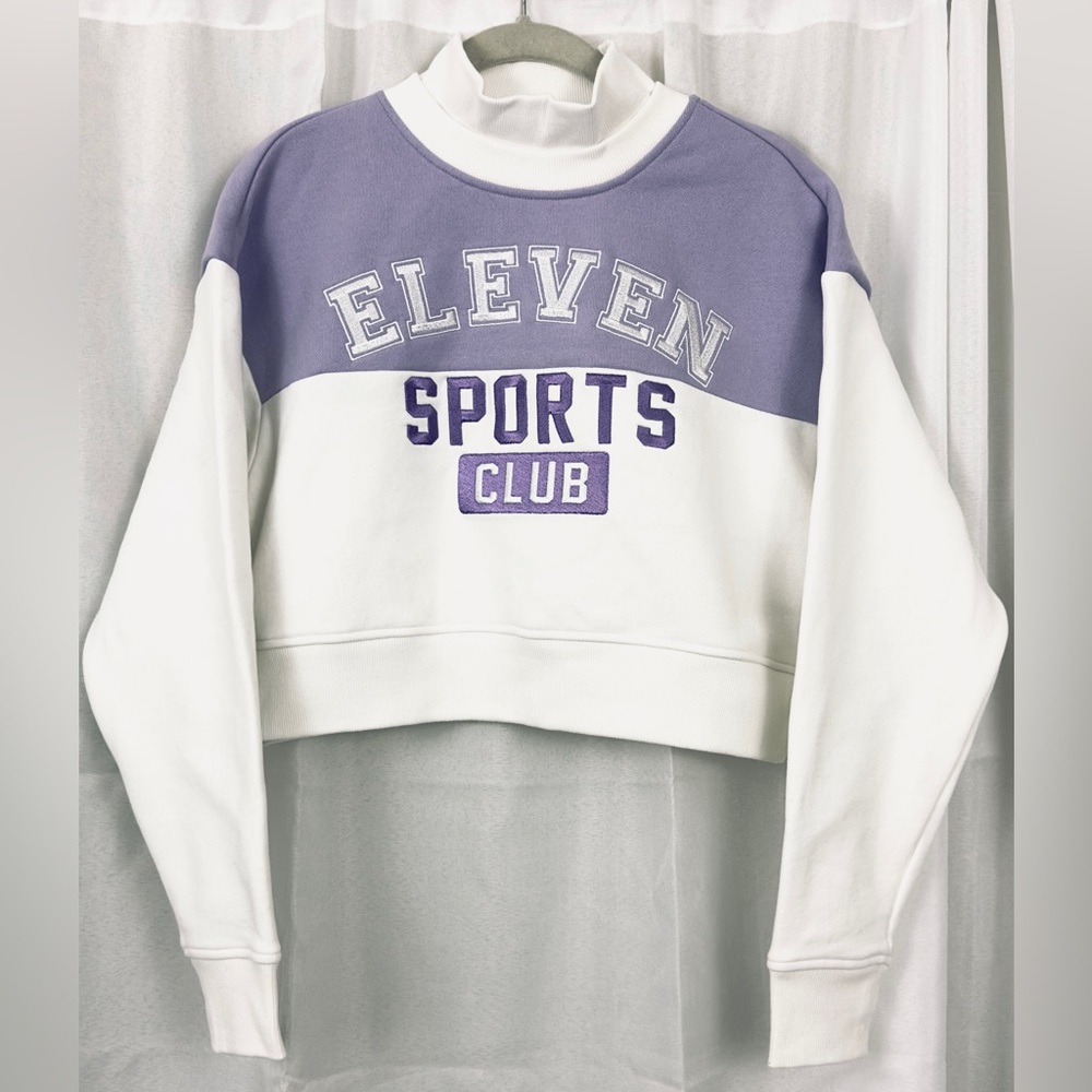 ELEVEN - Venus Williams Collegiate Crop Tennis Sweatshirt Liquid Lilac  XS.  NWT - Picture 5 of 12